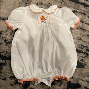 Pumpkin Bow Smocked Bubble